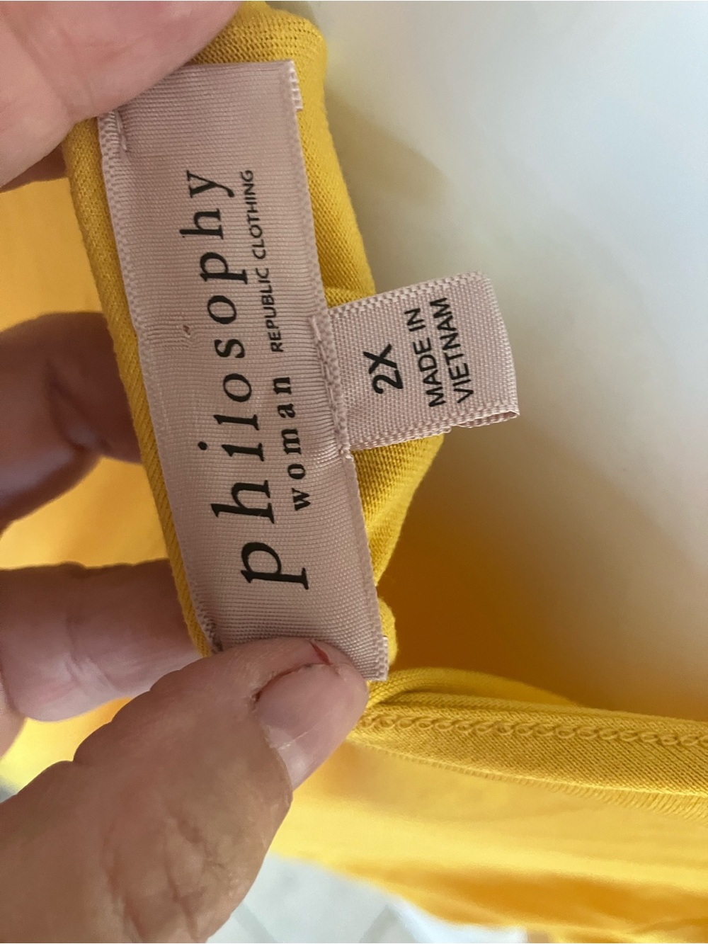 Philosophy Woman Bright Mustard Yellow Scoop Neck Tee 2X - Picture 9 of 9